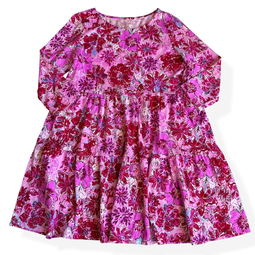 Lilly Pulitzer Girls Mini Geanna Cotton Dress In Lilac Thistle XL 12-14